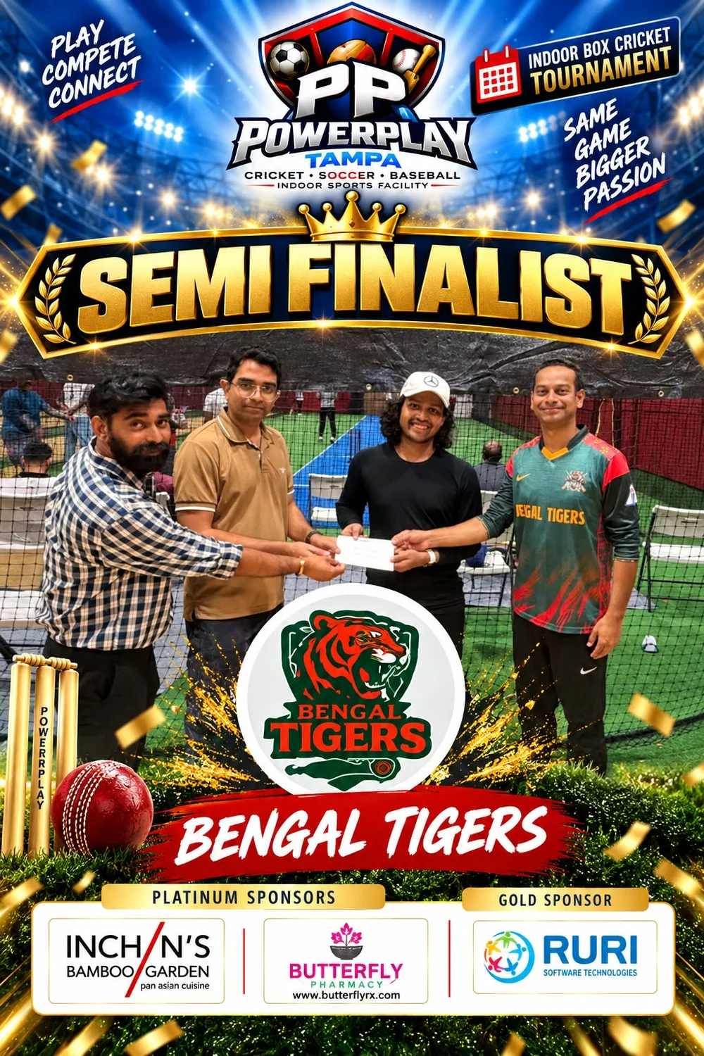 Semi-Finalist: Bengal Tigers - PowerPlay Tampa Box Cricket Tournament October 2026